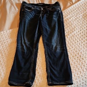 Silver Suki Fluide Dark Blue Capris